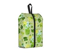 Green Lemonade Printed Travel Shoe Storage Bag Waterproof Jacquard Fabric is Lightweight, with Strong Handle and Central Zipper.