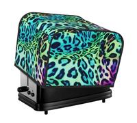 Green Leopard 4 Slice Toaster Covers Dustproof Splash-Proof Bread Machine Cover Fingerprint Protectors Small Washable Kitchen Appliance Cover Universal Size