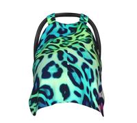 Green Leopard Baby Car Seat Canopy Cover, Multi Use Breathable Nursing Breastfeeding Covers for Mom Soft Stroller Sun Shade Newborn Shower Gift