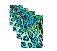 Green Leopard Car Air Fresheners Cards Set of 4 Pieces Personalized Car Fresheners Gifts for Men Women Auto Aromatherapy Tablets Hanging Scented Cards for Wardrobe Bathroom