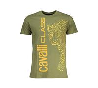 Green Leopard Print Crew Neck T-Shirt L