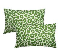 Green Leopard Print Pillow Covers 12x20 Set of 2 Lime Green Cheetah Animal Pattern Chinoiserie Decorative Throw Pillows Outdoor PillowCase Farmhouse Linen Cushion Case Decor for Sofa Couch Bed