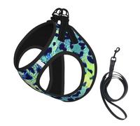 Green Leopard Print Reflective No Choke Pet Vest Harness,Adjustable Soft Padded Dog Harness With Easy Control Handle