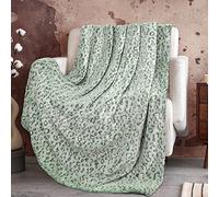 Green Leopard Print Throw Blanket for Women, Soft Warm Cheetah Blanket, Cozy Fleece Throw for Bed Sofa Couch, Home Decor Living Room Bedroom Decor, Mothers Day Birthday Gifts for Mom Grandma, 50"x60"