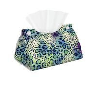 Green Leopard Print Tissue Oblong Box Cover Waterproof Organizer For Daily Home Room Office Decor