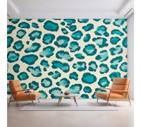 Green Leopard Print Wallpaper, Animal Print Cheetah Wall Mural for Living Room, Non-Woven Wall Paper for Bedroom 315X215cm, Photo Wallpaper Home Decor D32