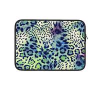 Green Leopard Printed Laptop Sleeve Bag 13 Inch Waterproof Durable Laptop Case Computer Carrying Bag Notebook Carrying Case