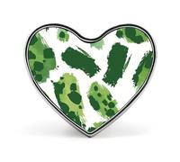 Green Leopard Spots Heart Pin, 1 Inch Metal Love Lapel Pins - Lightweight, Smooth Edges, Versatile Badge Brooch for Jackets, Shirts, Bags, Gifts for Friends, Family