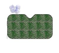 Green Leopard Sun Shade - Folding Car Front Window Sunshade for Cars SUV Trucks,Max UV Blocking and Keep The Vehicle Cool