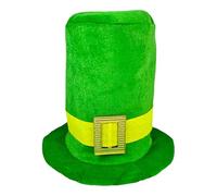 Green Leprechaun Top Hat | St Patricks Day Leprechaun Hat with Gold Buckle - Deluxe, Teens Saint Patricks Costume Hats for