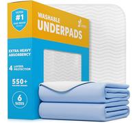 GREEN LIFESTYLE Washable Underpads 2 Pack - Large Bed Pads, 18" x 24", for use as Incontinence Bed Pads, Reusable Pet Pads, Great for Dogs, Cats, Bunny, Seniors Bed Pad (Pack of 2 - 18x24)