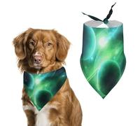 Green Light Planet Dog Bandana Triangle Dog Scarf Washable Polyester Dog Bibs Cute Pet Bandana for Medium Large Dogs Puppy and Cats
