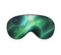 Green Light Planet Sleep Mask Soft Comfortable Eye Mask with Adjustable Strap Eye Cover Eye Shade for Men Women Work Travel
