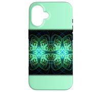 Green Light Star Checkerboard Spirograph Kaleidoscope Mirror Case for iPhone 16