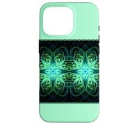 Green Light Star Checkerboard Spirograph Kaleidoscope Mirror Case for iPhone 16 Pro