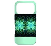 Green Light Star Checkerboard Spirograph Kaleidoscope Mirror Case for iPhone 17 Pro