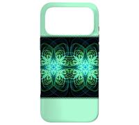 Green Light Star Checkerboard Spirograph Kaleidoscope Mirror Case for iPhone 17 Pro Max