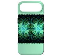 Green Light Star Checkerboard Spirograph Kaleidoscope Mirror Case for iPhone Air
