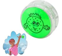 Green Light-Up YoYos for Beginners - 4cm Multicolour Responsive Yo-Yo Toy with Strings, Plastic Fidget Toy for Kids, Great for Party Favors & String Tricks