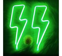Green Lightning Bolt Neon Sign for Wall Decor,Neon Lightning Battery Powered for Kids Room Decor,Lightning Led Neon Signs Lights for Game Room Bedroom Bar Birthday Party, Gifts for Friends