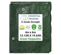 Green Lightweight Waterproof Garden Tarp - Protective Groundsheet, Weather-Resistant Cover for Camping, Waterproof Outdoor Furniture, Gardening, and Storage Solutions (4m x 6m)
