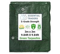 Green Lightweight Waterproof Garden Tarp - Protective Groundsheet, Weather-Resistant Cover for Camping, Waterproof Outdoor Furniture, Gardening, and Storage Solutions (3m x 3m)