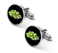 Green Lima Beans Men's Cufflinks Tuxedo Cuff Links Shirt Tie Decor for Business Weddings
