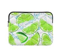 Green Lime Slices Water White Laptop Cases Portable Laptop Sleeve Puffy for Apple Womens Computer Cover Travel for Computer Pro 14 Inch Sleeve Universal Large