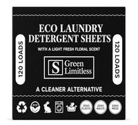 Green Limitless Eco Laundry Detergent 120 Sheets (Loads) with A Light Fresh Floral Scent. All the benefits of a liquid detergent, washing powder, or washing pods without any of the drawbacks.