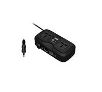 Green Lion GC-233 Power Inverter with 2 Universal Sockets (PD 20W, QC18W), LED Indicator, Digital Display, Heat Dissipation, 200W Rated Power - Black