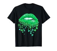 Green Lips Biting Sexy Irish Costume St Patricks Day T-Shirt