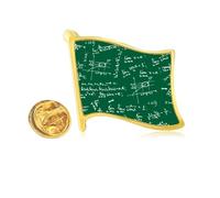 Green Lits Mathematical Formulas Golden Metal Flag Lapel Pin Badge