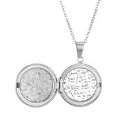 Green Lits Mathematical Formulas Locket Necklace Hold Picture Jewelry Birthday Gift