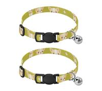 Green Little Flowers Dog Dog Collars Small Size Adjustable Collar For Female Dogs 2 Pack