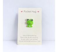 Green Little Pocket Hug Frog Token,Pocket Hug Heart with Greeting Cards,Thinking of Gifts,Adorable Encouragement Greeting Card with Frog Ornaments,Office Products,Cards Keepsake Gift