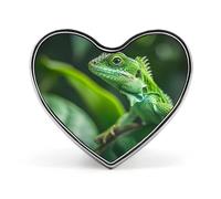 Green Lizard Badge Heart Shape Cute Brooch Pins Button Badges for Backpack Jackets Hats Decor