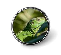 Green Lizard Badge Holder Exquisite Round Badge with Picture Pin DIY Button Badges Personalized Metal Button Pin Fashion Brooch Crafts Gifts Clothes Decorative Pins