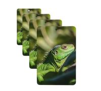 Green Lizard Car Air Fresheners Cards Set of 4 Pieces Personalized Car Fresheners Gifts for Men Women Auto Aromatherapy Tablets Hanging Scented Cards for Wardrobe Bathroom