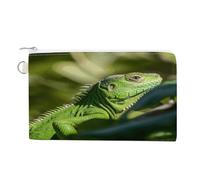 Green Lizard Coin Purse with Zipper Coin Wallet Coin Pouch Canvas Change Purse Pouch Zero Wallet Coin Bag