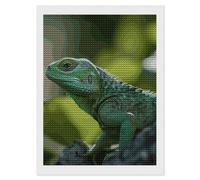 Green Lizard Diamond Art Kits for Adults 12"x16" DIY Diamond Painting Kit for Beginners Gem Art Painting with Round Full Drill Diamonds DIY Paint Paintings for Home Wall Decor Gift