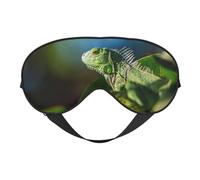 Green Lizard Double Sided Sleep Mask, Adjustable Blackout, Silk-Like Eye Mask for Sleeping,Travel, Soft, Breathable, Lightweight Comfortable Blindfold