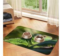 Green Lizard Pet Feeding Mat 30x45cm, Absorbent Dog Mat for Food and Water Bowl, PU Leather Cat Food Mat Waterproof Dog Bowl Mats Quick Dry Pet Placemats-No Stains