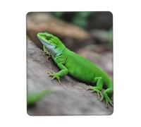 Green Lizard Print Small Desk Pad,Rubber Base with Precision Stitched Edges,Perfect for Office,Gaming
