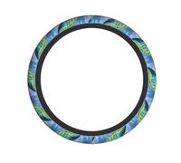 Green Lizard Printed Steering Wheel Cover Elastic Stretch Car Wheel Wrap Breathable Non-Slip Steering Wheel Protector for Car Truck SUV