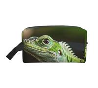 Green Lizard Prints Makeup Bags for Women Girls Large Capacity Zipper Cosmetic Bag Travel Toiletry Bag Organizer with Handle