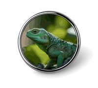 Green Lizard Round Badge Cute Brooch Hats Jackets Decor Personalized Lapel Pin Clothing Jewelry Accessories for Wedding Party Gift