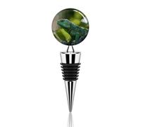 Green Lizard Wine Stoppers for Wine Bottles Reusable Bottles Stopper Decorative Beverage Bottle Stopper Vacuum Silicone Champagne Beer Collection
