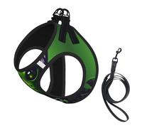 Green Long Ear Alien Print Pet Leash Vest,Breathable Mesh Pet Harness, Reflective For Small Medium Dogs Safe Easy Walking