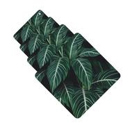 Green Long Leaves Car Air Fresheners Cards Set of 4 Pieces Personalized Car Fresheners Gifts for Men Women Auto Aromatherapy Tablets Hanging Scented Cards for Wardrobe Bathroom