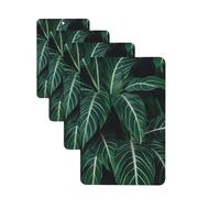 Green Long Leaves Car Air Fresheners Cards Set of 4 Pieces Personalized Car Fresheners Gifts for Men Women Auto Aromatherapy Tablets Hanging Scented Cards for Wardrobe Bathroom